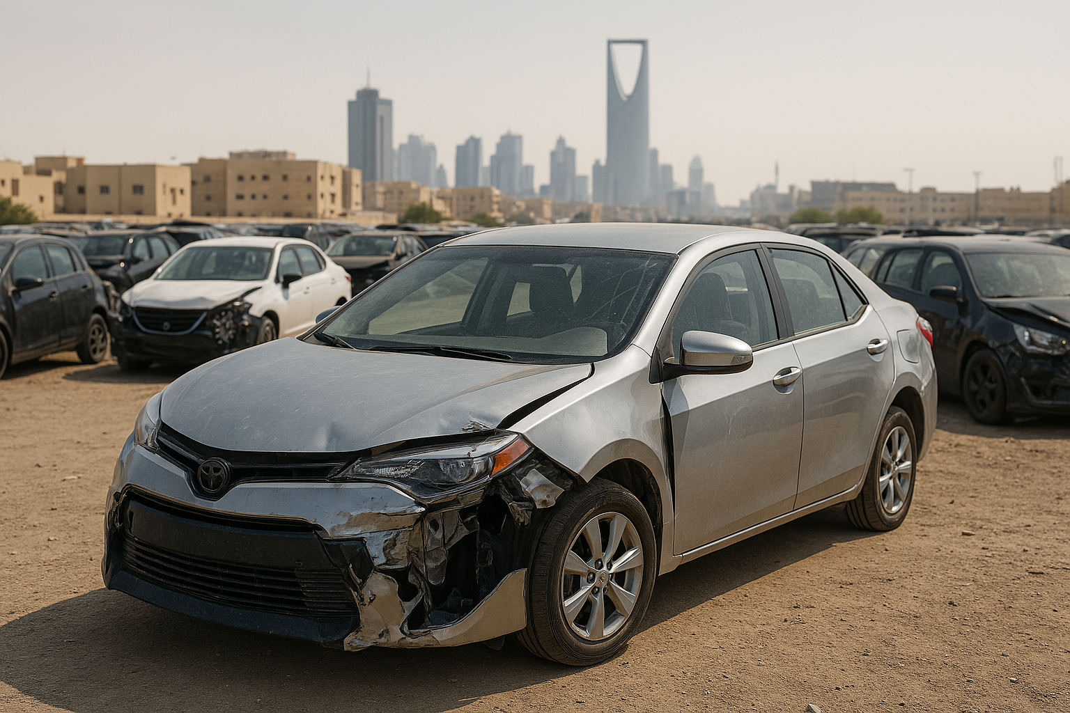 سيارة مصدومة في الرياض